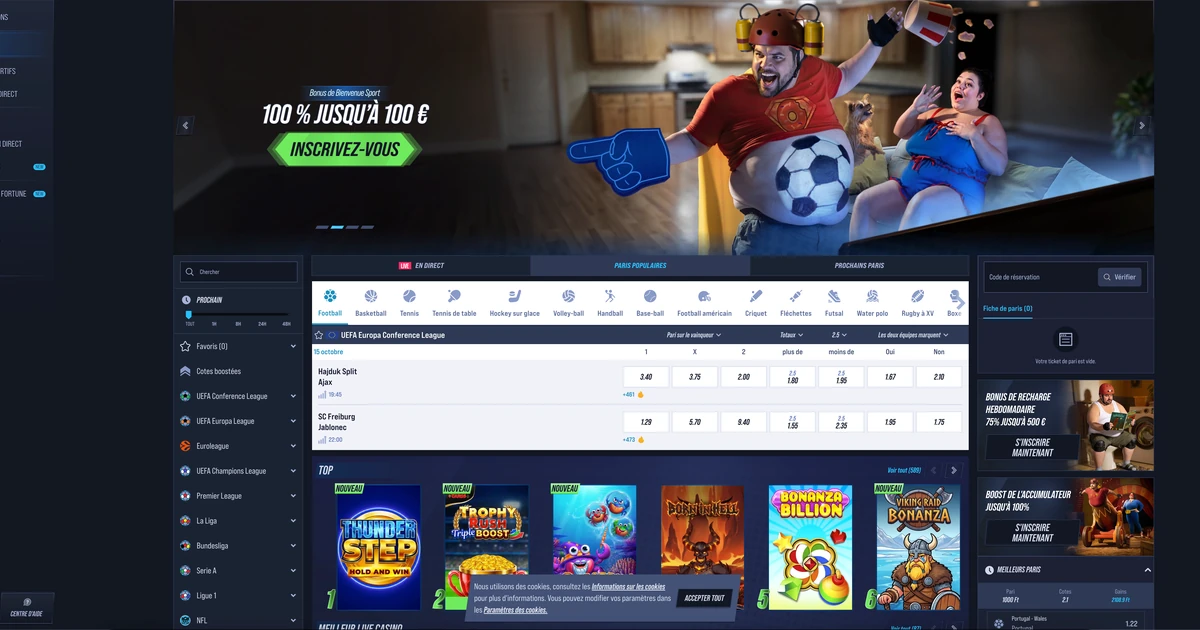 Interface du casino VegasHero
